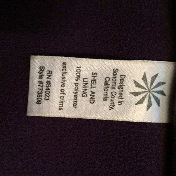 ATHLETA COAT JACKET PURPLE FLEECE SNAPS POCKETS Size M MEDIUM - Picture 7 of 8